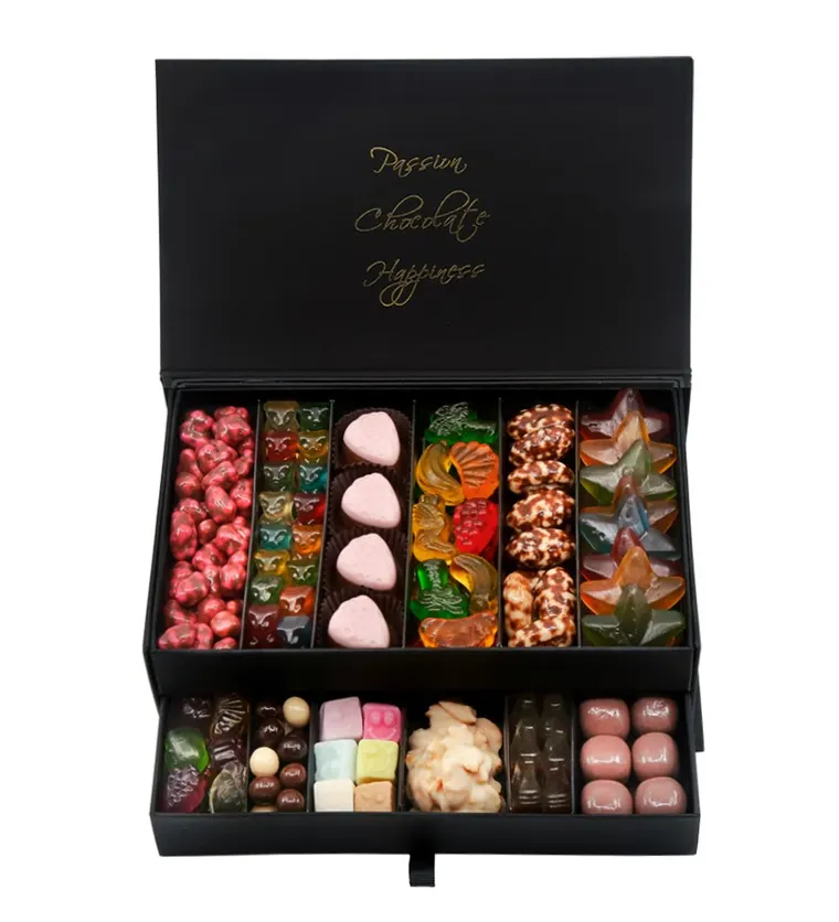 2 Katlı Siyah Gurme Jelly&Çikolata Kutusu - Adana çiçek siparişi