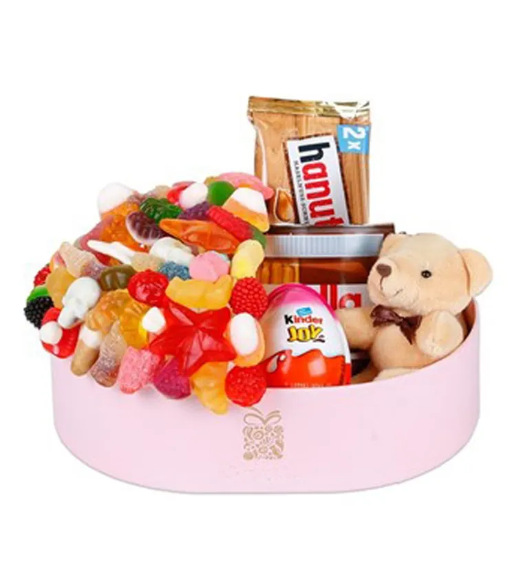 Pembe Aşk Peluşlu Jelly&Çikolata Kutusu v2 - Adana çiçek siparişi