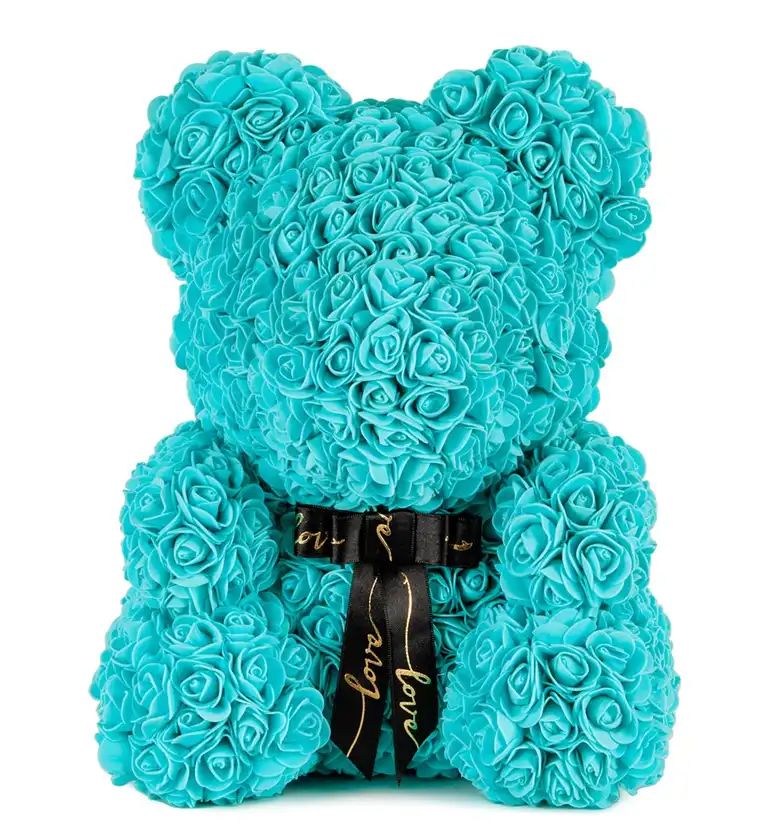 Teddy Rose Bear - Turkuaz Gül Ayıcık - Adana çiçek siparişi
