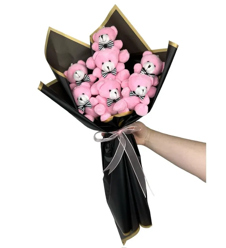 Cute Pink Teddy Bear Bouquet - Kastamonu çiçek siparişi